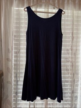 LOFT Sleeveless Navy Swing Dress